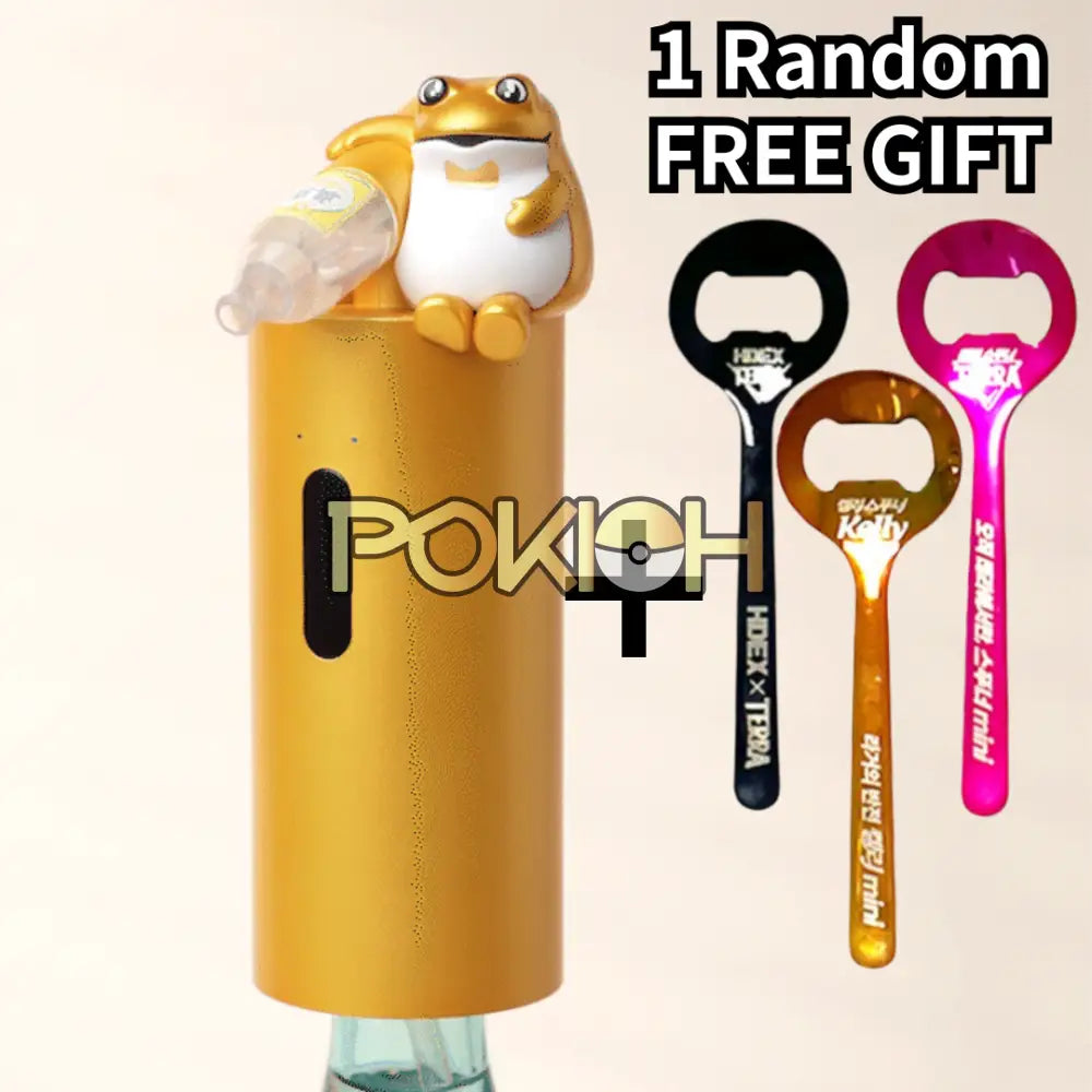 Hite Jinro Toad Frog Soju Automatic Dispenser & 2pcs Soju Glasses + FREE GIFT Gold / Express Shipping Only (Built-in Hite Jinro Toad Frog Soju Automatic Dispenser & 2pcs Soju Glasses + FREE GIFT Gold / Express Shipping Only (Built-in