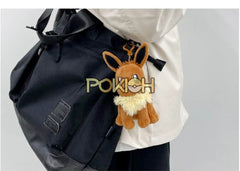Pokemon Eevee Key Chain Keyring 13Cm Plush Doll Toys Bag Strap Pendant Pokemon Eevee Key Chain Keyring 13Cm Plush Doll Toys Bag Strap Pendant