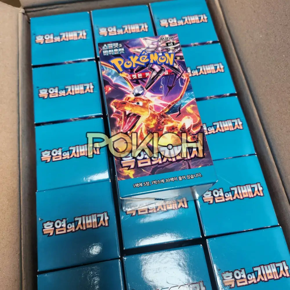 Korean Pokemon TCG: Obsidian Flames Booster Box – SV3 Ruler Of Black Flame (Factory Sealed)